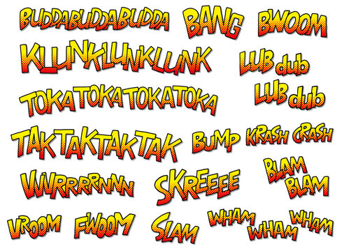 アメコミ風の擬音描き文字