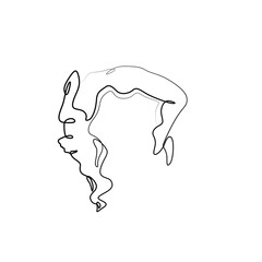 Woman abstract silhouette, continuous line drawing, female body single line on a white background, Vector illustration. Tattoo, print and logo design for a spa or beauty salon. Line art.