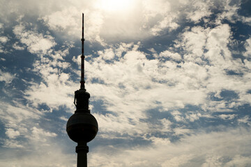 Berlin TV tower in backlight as a silhouette © Robert Kneschke