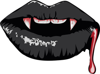 Vampire lips _ black  lips vector clip art buguet isolated on white background