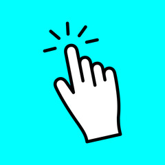 Click finger mouse line icon. Vector hand pointer cursor gesture sign