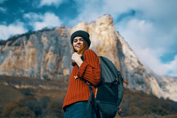 woman hiker nature fun mountains landscape lifestyle