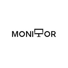 Monitor lettering, business logo design.