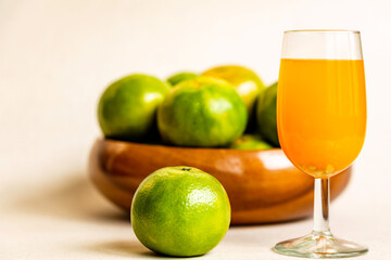 Fresh orange juice in a glass