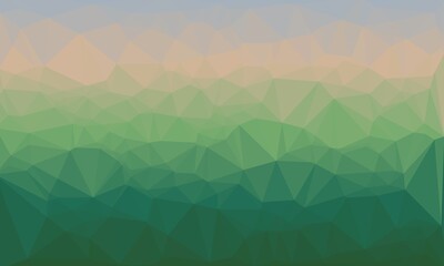 Creative prismatic background with polygonal green pattern