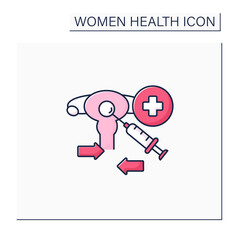 Egg donation program color icon. Donation health ovum to recipient. Chance to having baby. Reproductive organ surgery. Woman health concept. Isolated vector illustration