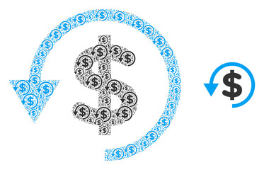 Chargeback icon fractal is designed of repeating recursive chargeback parts. self vector composition of chargeback parts.