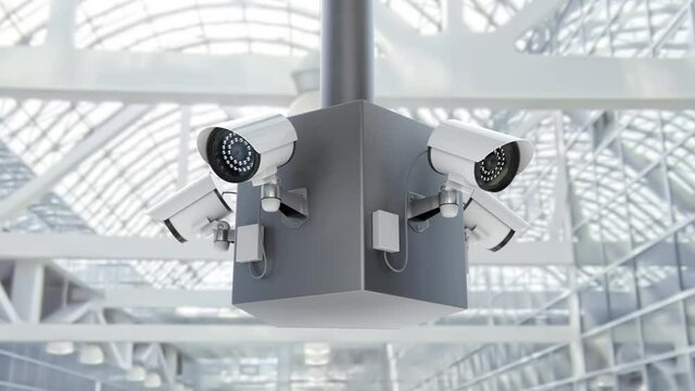 Security cameras monitoring the people