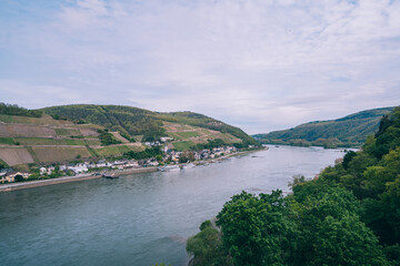 Fototapeta na wymiar Aerial photography of the romantic Rhine Valley, cultural heritage
