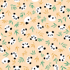 Panda Bamboo Seamless Pattern
