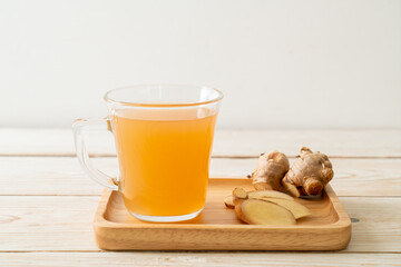 fresh and hot ginger juice glass