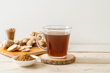 hot and sweet ginger juice glass