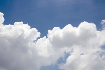 Naklejka na ściany i meble Blue Sky and white cloud white background. Beautiful clear