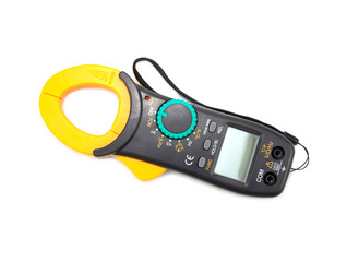 Clamp Amp meter for electrical tester that combines a voltmeter with a clamp type current meter...