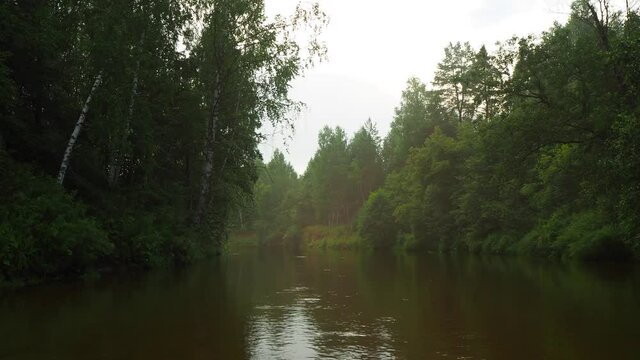Rafting on the forest river on beautiful sunny summer days. Unique natural locations far from civilization.
Vacation on the forest river. Maliy Kundish river, Mari El republic, Russia