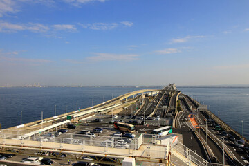 Scenery of the artificial island parking are 