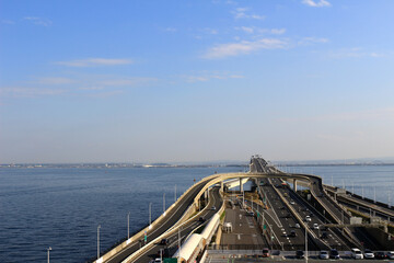 Scenery of the artificial island parking are 