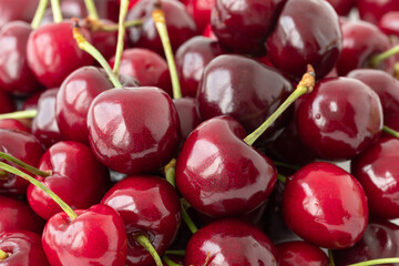 Summer background of red cherries