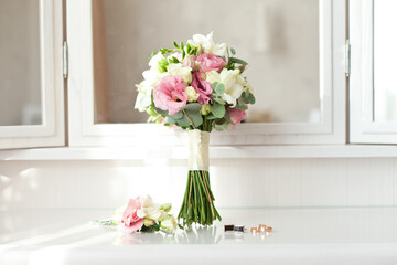 Tender Bride's bouquet with delicate roses