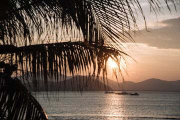 Fototapeta premium Sunrise Scenery at Queen's Bay, Sanya, China