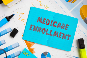 Business concept about Medicare Enrollment with inscription on the piece of paper.