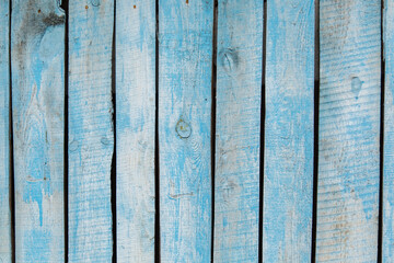 Old wooden natural texture painted in blue or green color