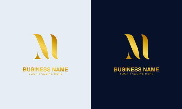 Mm m letter modern logo design with yellow Vector Image
