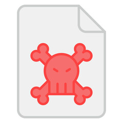 Danger on folded paper, icon of infected File 