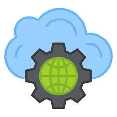 A unique design icon of global cloud management 