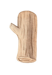 Watercolor element, wood log. For decoration of design compositions containing natural elements.
