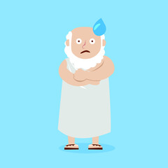 Classic Greek philosopher in cartoon style. Vector illustration. 