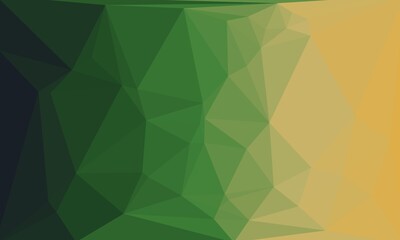 Minimal polygonal background in dark green and yellow colors