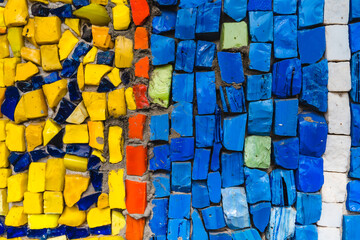 Background of colorful stones on the wall