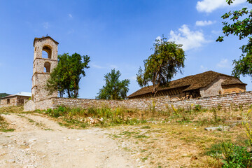 Fototapeta premium Church of the Dormition of the Holy Virgin. (Kisha e Shen Marise). Eastern Orthodox Church. Voskopoja (Voskopoje), Albania