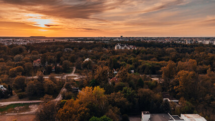 sunset in Warsaw zachód słońca 