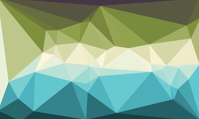 Abstract geometric background with green and blue polygonal pattern
