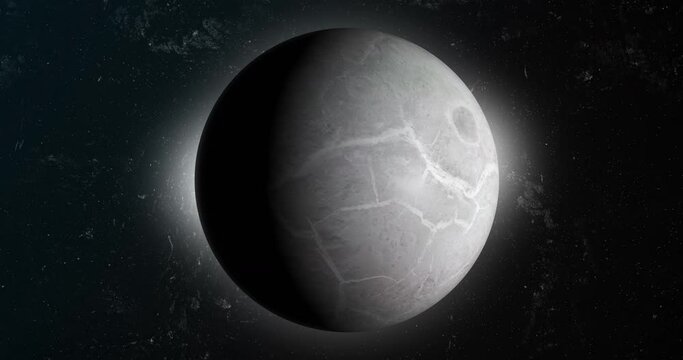 Dwarf planet Eris in the outer space. 3d render