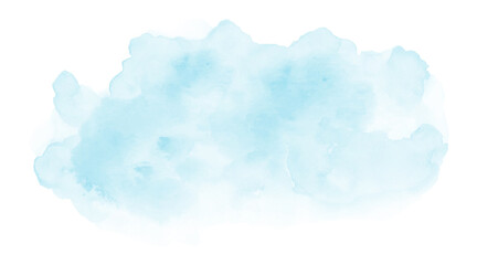 Abstract soft blue watercolor stain shape © Artnizu