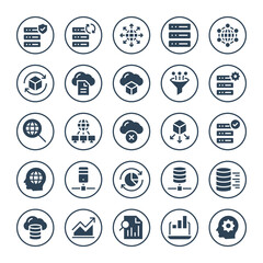 Circle glyph icons for big data.