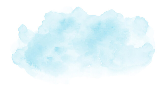 Abstract soft blue watercolor stain shape