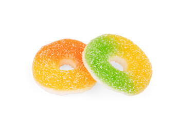 Fruit marmalade sweets, jelly candies isolated on white background with clipping path, collection
