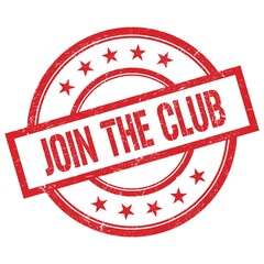 JOIN THE CLUB text written on red vintage round stamp.