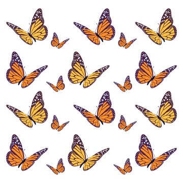 Aesthetic butterfly with retro color. Butterfly pattern for any needs such as wallpaper, kids clothing, fabric, and book cover. Beauty butterfly vector illustration ready for printing.