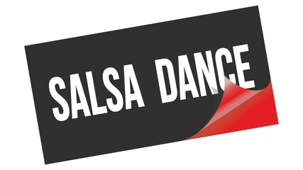 SALSA  DANCE text on black red sticker stamp.