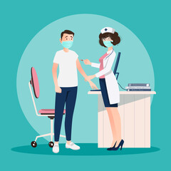 Concept medical and vaccination for protects people from coronavirus and immunize.