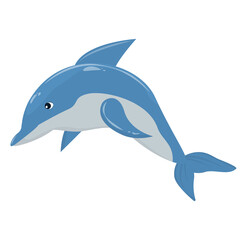 Obraz na płótnie Canvas vector illustration of a dolphin isolated on a white background