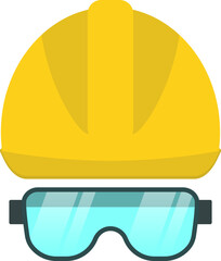 Protective glasses. Safety helmet. Individual protection means.