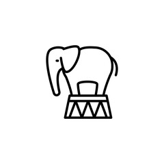 Trained Elephant icon in vector. Logotype