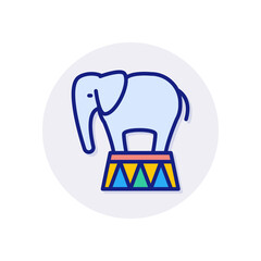 Trained Elephant icon in vector. Logotype