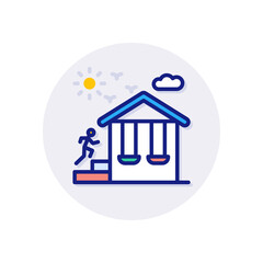 Fototapeta premium Park Swing Playground icon in vector. Logotype